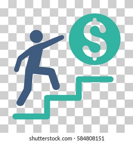 Business Steps icon. Vector illustration style is flat iconic bicolor symbol, cobalt and cyan colors, transparent background. Designed for web and software interfaces.