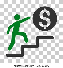 Business Steps icon. Vector illustration style is flat iconic bicolor symbol, green and gray colors, transparent background. Designed for web and software interfaces.