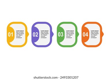 Gradiente de infografía de pasos de negocio. Plantilla de diseño de infografía de Vector con iconos de marketing concepto de negocios con 4 opciones o pasos