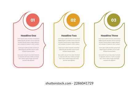 Business steps infographic template with abstract shape and numbers for presentation
