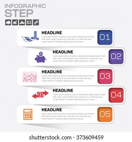 Business steps infographics template. Vector.