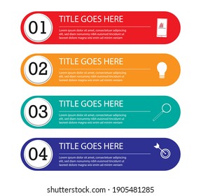 pasos de negocio y opciones de diseño de vectores de infografía