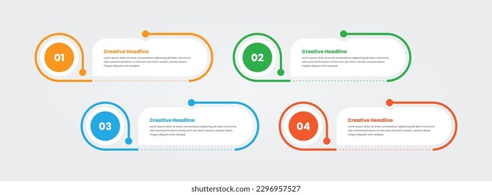 Business steps presentation minimal infographic template design
