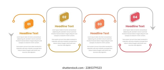 Business steps text presentation timeline infographic template with arrow shape
