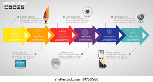 Business Steps Timeline Infographics Design Template With 3-12 Options, Process Diagram, Vector Eps10 Illustration. Use For Flow Chart Diagram Website.