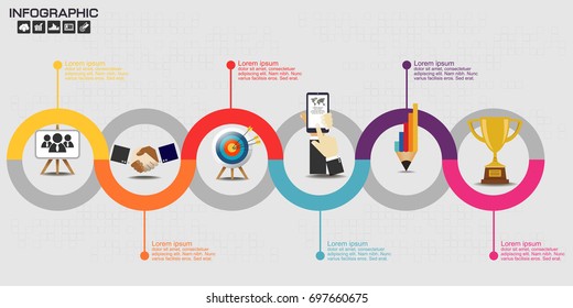 Business steps timeline infographics design template with 3-12 options, process diagram, vector eps10 illustration. Use for flow chart diagram website.