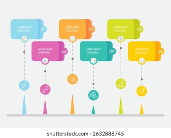 Elemento de infografía de la línea de tiempo de los pasos comerciales para el fondo, la presentación y la Ilustración vectorial del informe