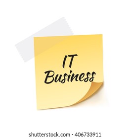 IT Business Stick Note Vector Illustration