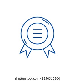 Business sticker line icon concept. Business sticker flat  vector symbol, sign, outline illustration.