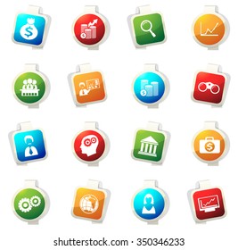 Business stickers label icon set