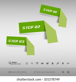 Business stickers on the gray background. Vector design elements.