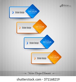 Business stickers on the gray background for infographics webdesigns ets. Vector design elements.
