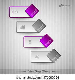 Business stickers on the gray background for infographics webdesigns ets. Vector design elements.