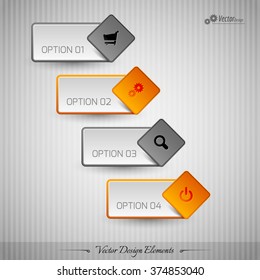 Business stickers on the gray background for infographics webdesigns ets. Vector design elements.