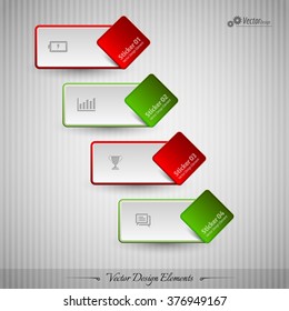 Business stickers on the gray background for infographics webdesigns ets. Vector design elements.