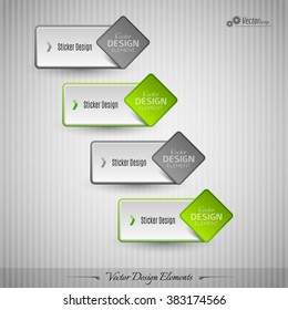 Business stickers on the gray background for infographics webdesigns ets. Vector design elements.
