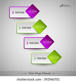 Business stickers on the gray background for infographics webdesigns ets. Vector design elements.