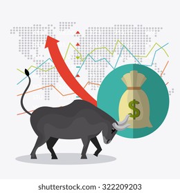 Business stock exchange design over white background, vector illustration