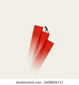 Business stock market crash abstract vector concept. Symbol of depression, recession, crisis. Minimal design eps10 illustration.