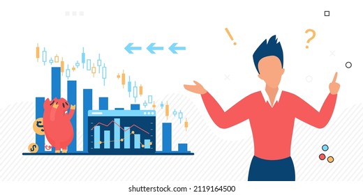 Business stock market crash collapse prices evolution. Sudden declining online values crisis process