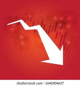 business stock market graph fail with virus effect