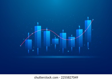 business stock market graph growing background. investment financial profit money. chart diagram to success. vector illustration fantastic technology.