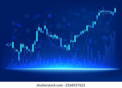 business stock market graph with growing up, online forex trading investment, cryptocurrency, coins, global investment