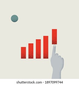 Business stock market growth and bubble vector concept. Symbol of investment, money loss, crash. Eps10 illustration.