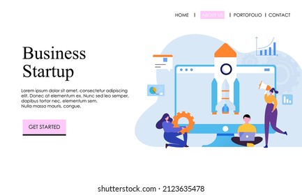 Business strartup abstract concept. Website, web page, landing page template