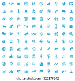 business strategy 100 icons universal set for web and mobile
