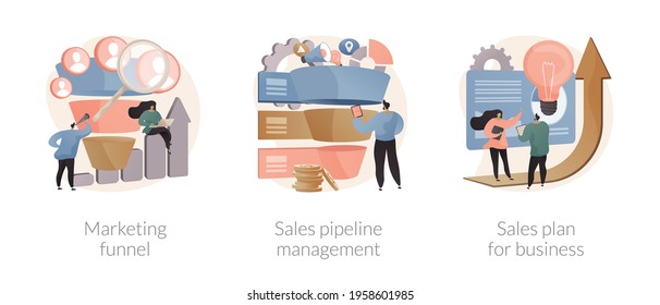 Business strategy abstract concept vector illustrations.