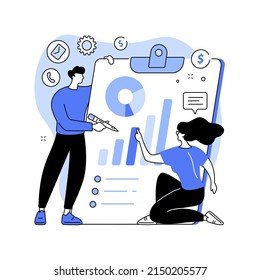 Business strategy abstract concept vector illustration. Business goals and plan, company achievement, market competitive position, decision making, performance efficient planning abstract metaphor.