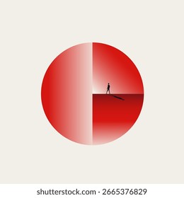 Business strategy with abstract pie chart vector concept. Symbol of market share, analysis, planning. Minimal design eps10 illustration.