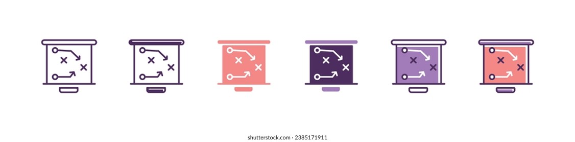 business strategy action plan icon vector competitive solution implementation board symbol illustration analysis marketing target design for web and app