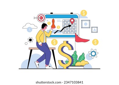 Business Strategy Analysis - Flat Vector