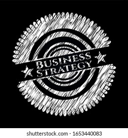 Empresarial emblema de tiza. Ilustración vectorial. Detallado.