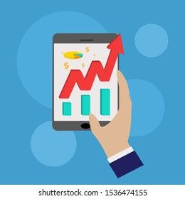 Business strategy chart illustrate on pastel background