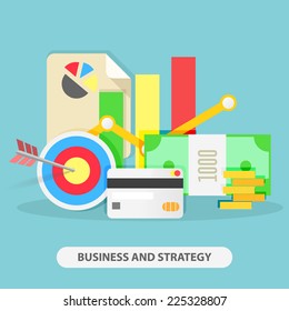 Business strategy concept. Flat design. Vector Illustration.