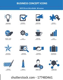 Business & Strategy concept icons,Blue version,vector