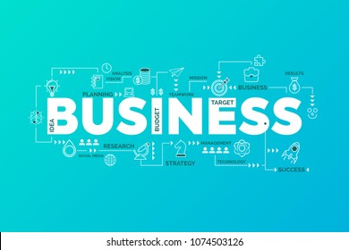 Business strategy concept. Infographic design. Chart with keywords and icons. Vector illustration