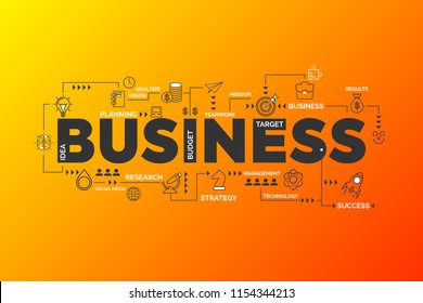 Business Strategy Concept. Infographic Design. Chart With Keywords And Icons. Vector Illustration