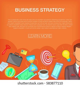 Business strategy concept set. Cartoon illustration of business strategy vector concept for web