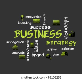 Business strategy. Creative vector background with icons.