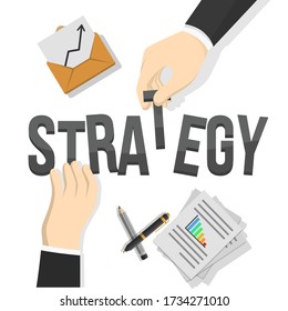 business strategy design on white background