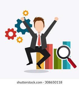 Business strategy design, vector illustration eps 10.