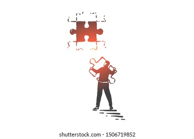 Business strategy development concept sketch. Hand drawn isolated vector