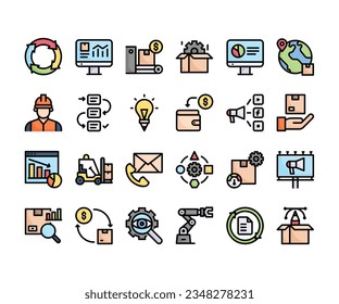 Business, Strategy, Development, Product Management Icons Vector Set