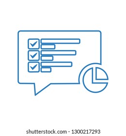 Business strategy document line art icon vector - blue