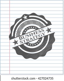 Business Strategy drawn with pencil strokes