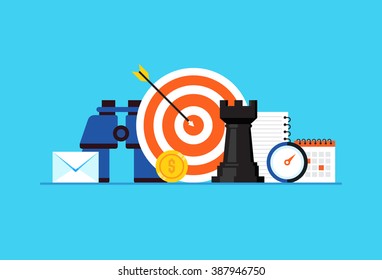 Business strategy. Flat design modern vector illustration concept.